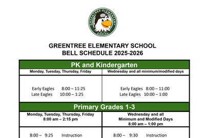 Greentree Bell Schedule